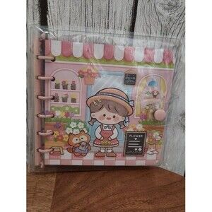Mr. Paper Cartoon Girl Mini Notebook Spiral Flower Shop Pink Snap Kawaii Journal